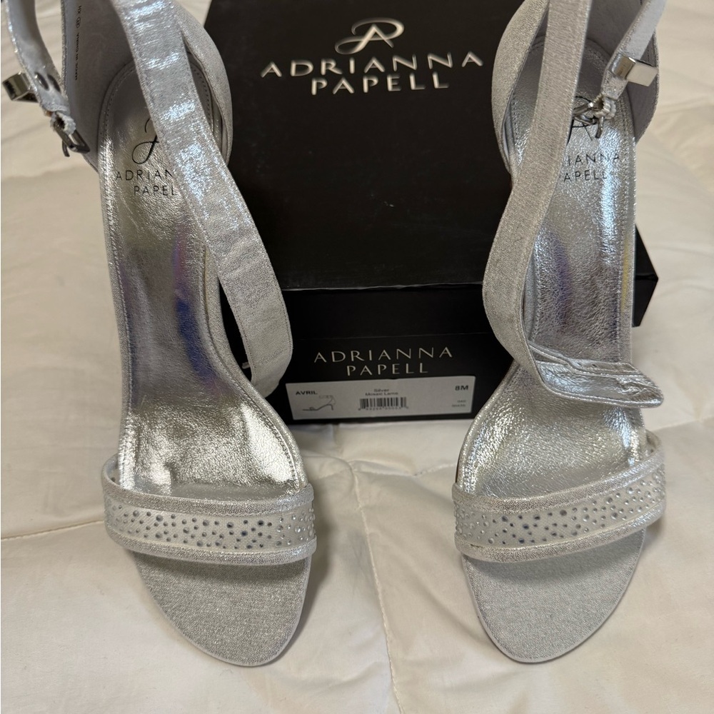 Adrianna Papell Silver Heels – Sleek Metallic Dress Shoes, Women’s
